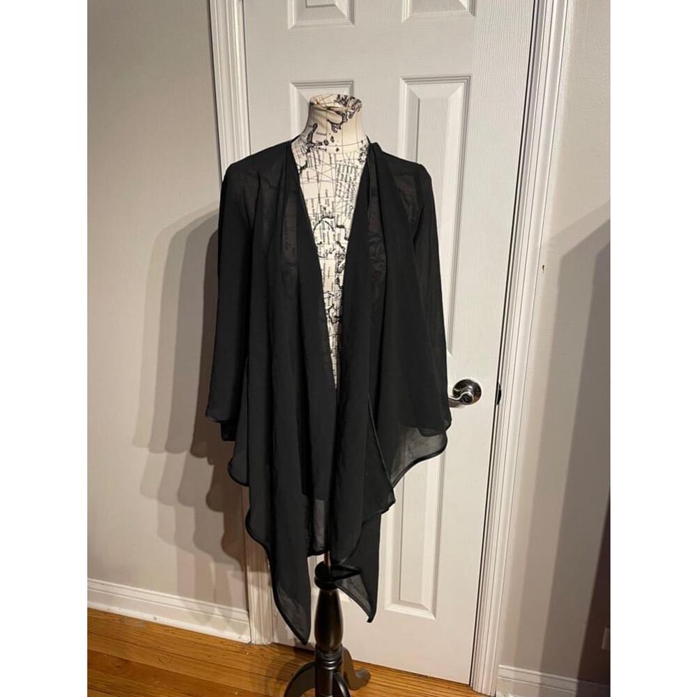 Sheer Chiffon Wrap Cape Open-Front Outerwear Coastal Whimsygoth Bolero Cover